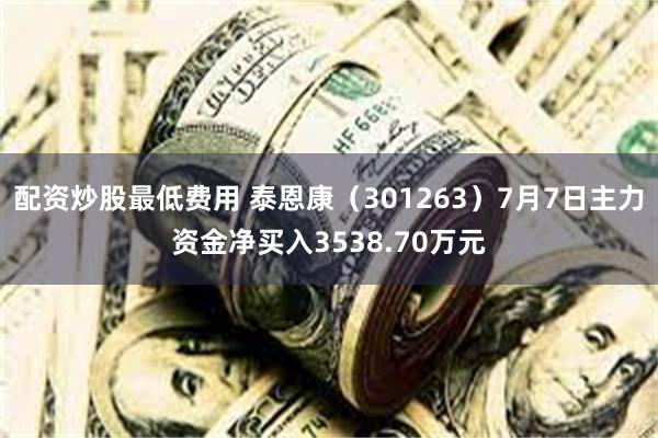 配资炒股最低费用 泰恩康（301263）7月7日主力资金净买入3538.70万元
