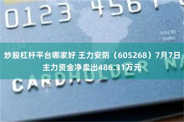 炒股杠杆平台哪家好 王力安防（605268）7月7日主力资金净卖出486.31万元