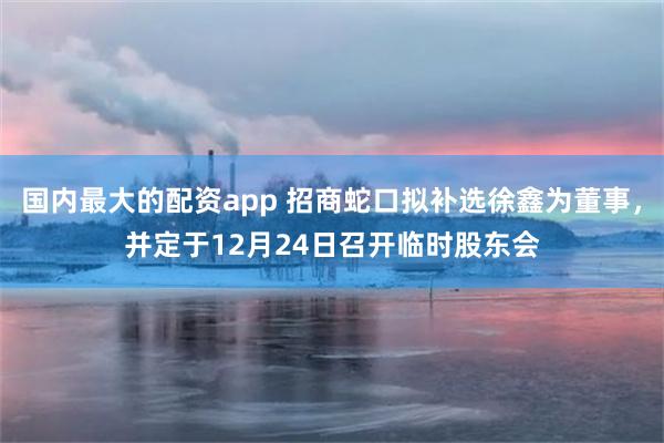 国内最大的配资app 招商蛇口拟补选徐鑫为董事，并定于12月24日召开临时股东会