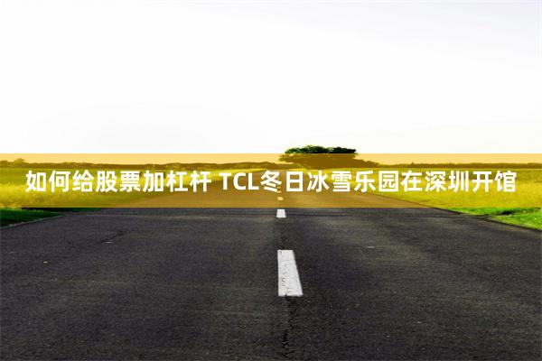 如何给股票加杠杆 TCL冬日冰雪乐园在深圳开馆