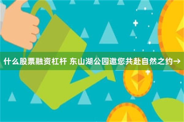 什么股票融资杠杆 东山湖公园邀您共赴自然之约→