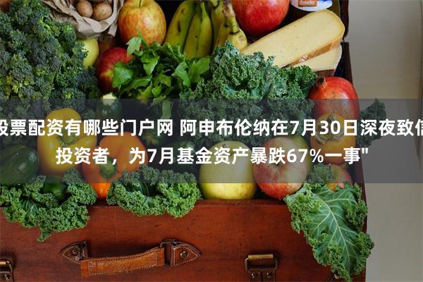 股票配资有哪些门户网 阿申布伦纳在7月30日深夜致信投资者，为7月基金资产暴跌67%一事"