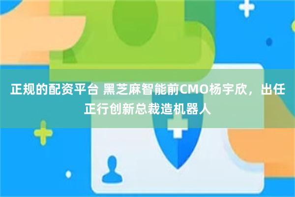 正规的配资平台 黑芝麻智能前CMO杨宇欣,出任正行创新总裁造机器人