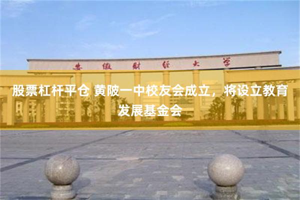 股票杠杆平仓 黄陂一中校友会成立，将设立教育发展基金会