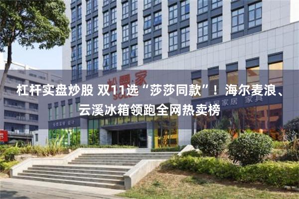 杠杆实盘炒股 双11选“莎莎同款”!海尔麦浪、云溪冰箱领跑全网热卖榜